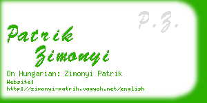patrik zimonyi business card